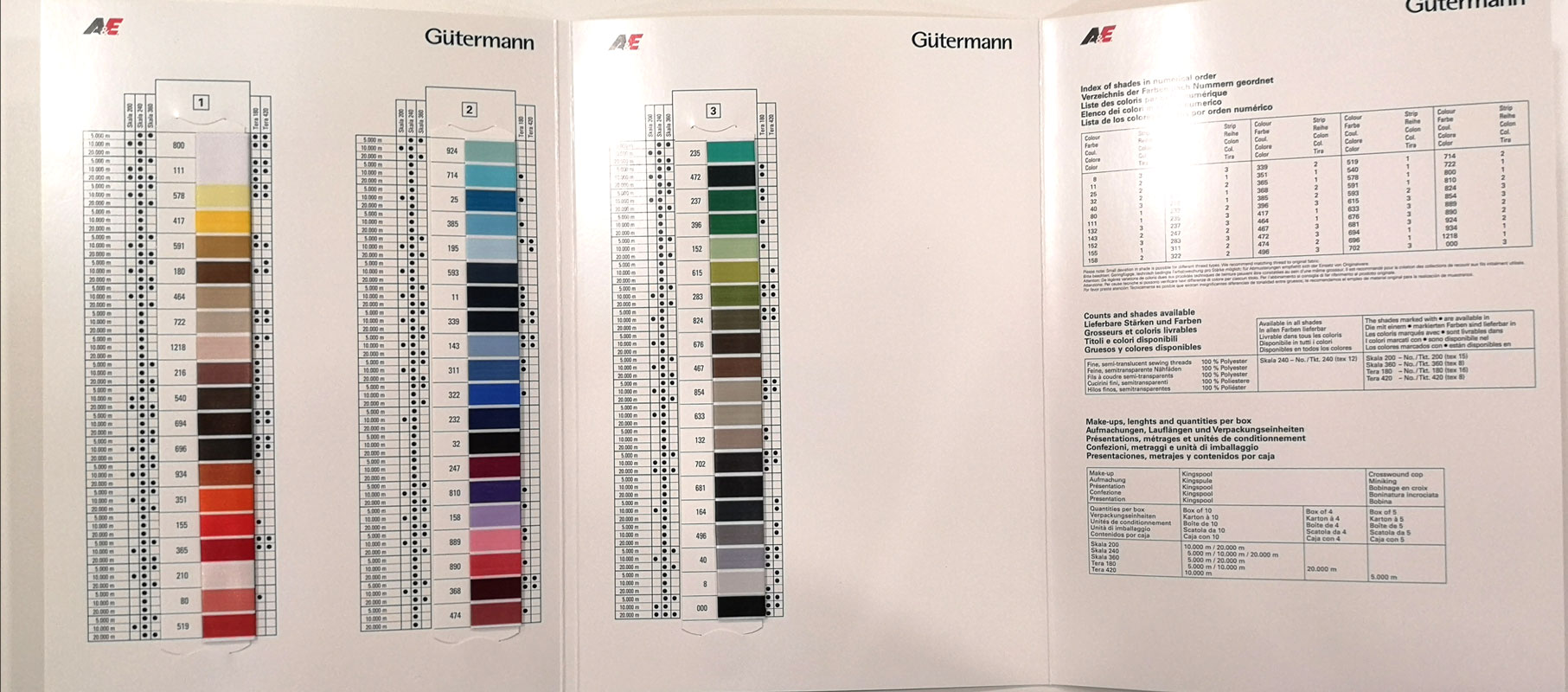Gütermann Skala Renk Kartelası